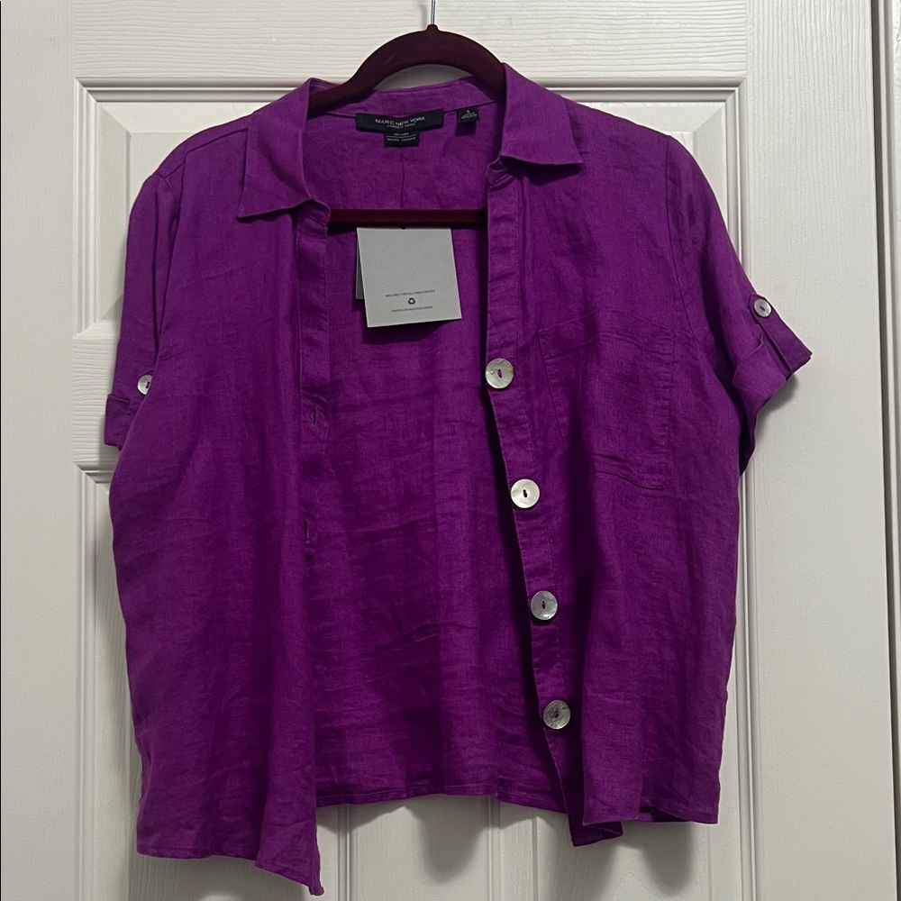 Marc New York Vibrant Purple Button-Down Shirt